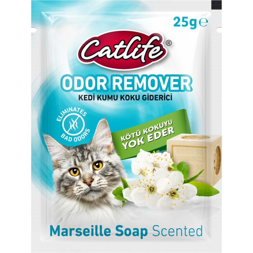 204057-CATLİFE KEDİ KUMU KOKU GİDERİCİ MARSİLYA SABUNLU 25GR 15Lİ