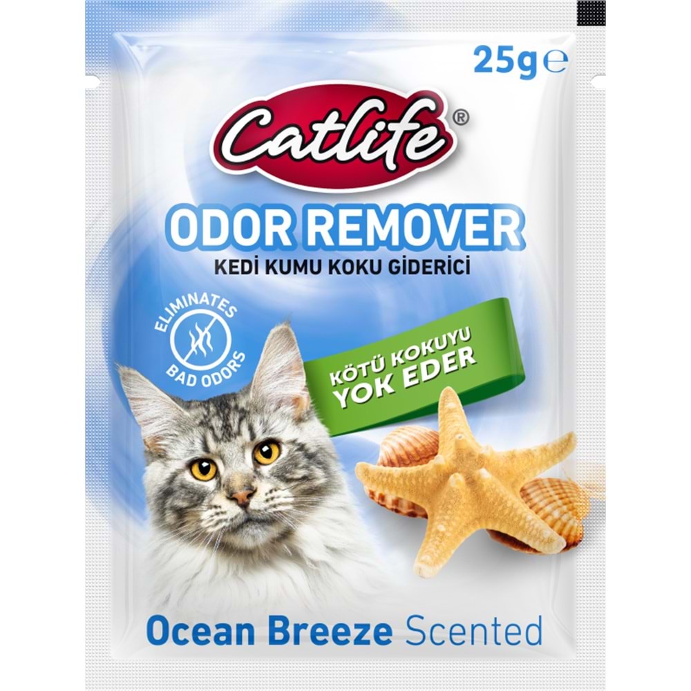204060-CATLİFE KEDİ KUMU KOKU GİDERİCİ OKYANUS KOKULU 25GR 15Lİ