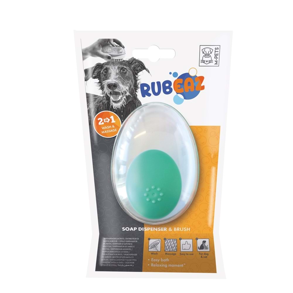 10112499 M-PETS RUBEAZ ŞAMPUAN HAZNELİ YIKAMA ve MASAJ FIRÇASI GREEN