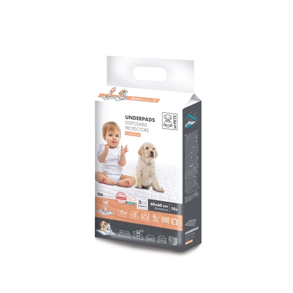 10118799 M-PETS UNDERPADS KÖPEK ÇİŞ EĞİTİM PEDİ 60X60CM 10PCS