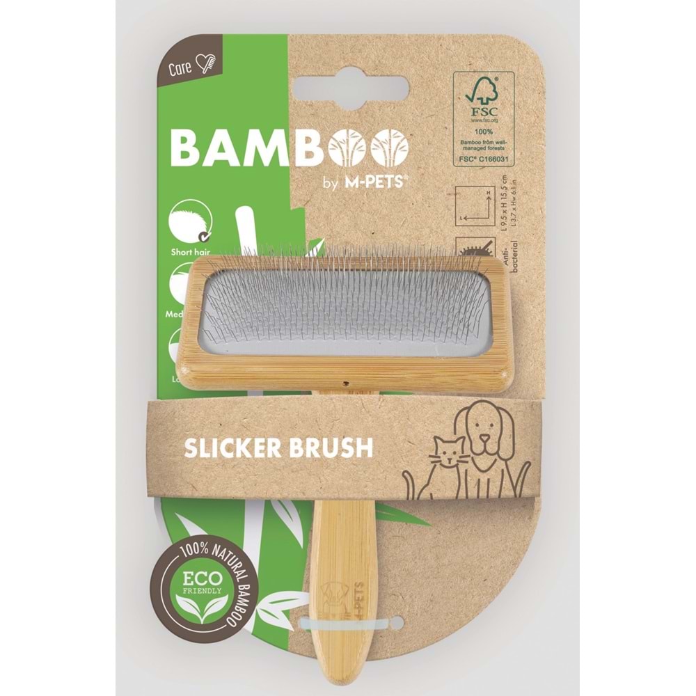 10119299 M-PETS BAMBOO İNCE TELLİ FIRÇA (M)