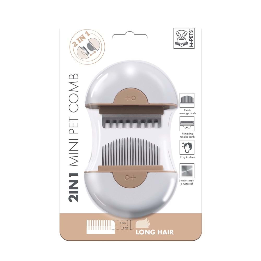 10120899 M-PETS 2IN1 FURMİNATÖR+MASAJ TARAĞI LONG HAIR BROWN