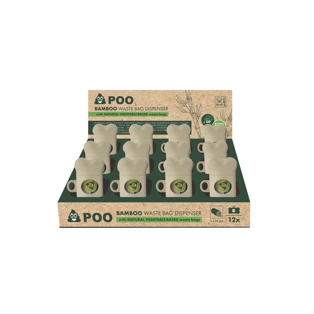 10123099 M-PETS POO BAMBOO DIŞKI TOPLAMA SETİ 15 YAPRAK 12Lİ SET
