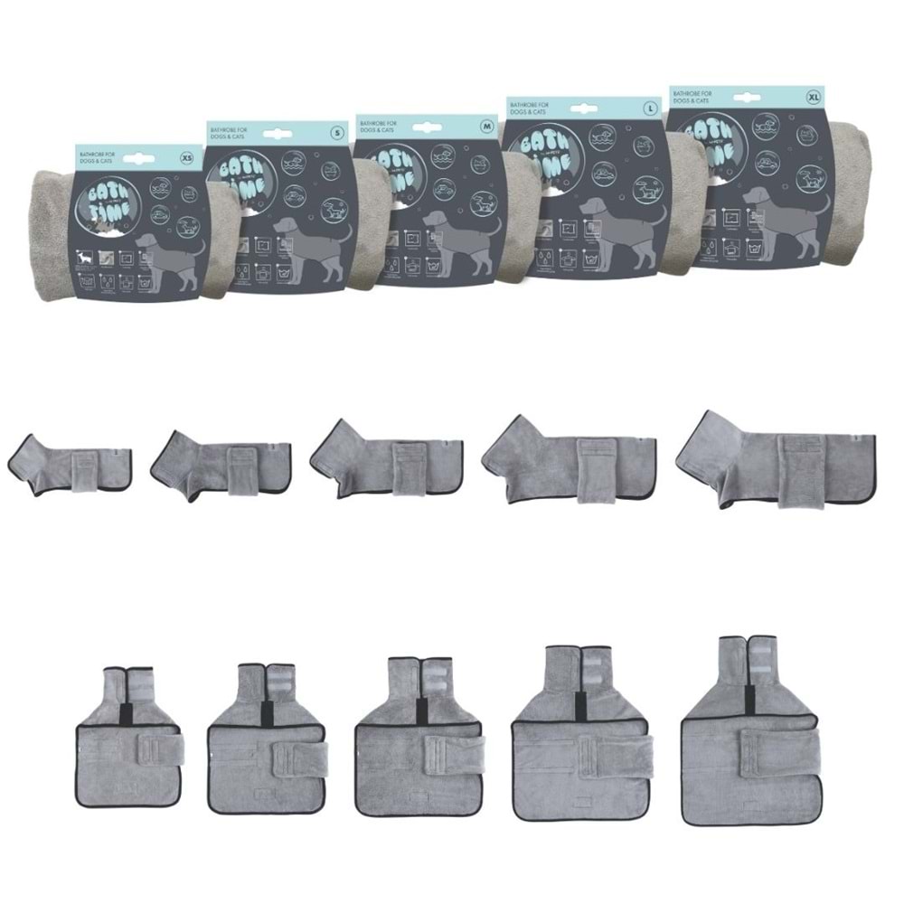 10126399 M-PETS BATH TİME KÖPEKLER İÇİN BORNOZ (L)