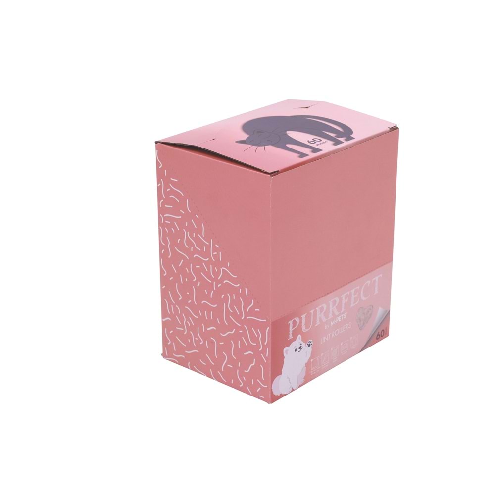 10128399 M-PETS PURRFECT TÜY TOPLAMA RULOSU 12X60 YAPRAK PİNK DISPLAY