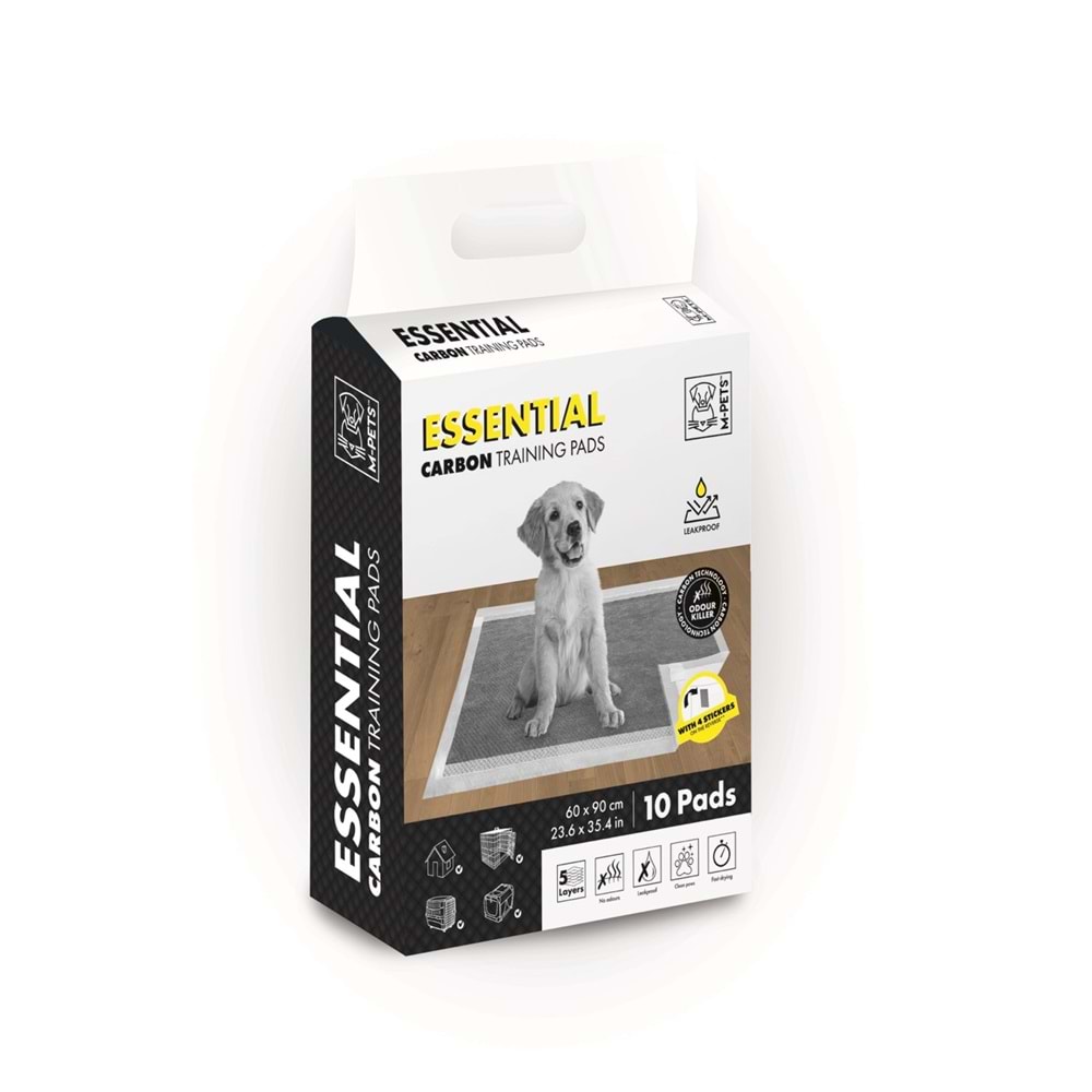 10168701 M-PETS ESSENTIAL CARBONLU YAPIŞKANLI ÇİŞ PEDİ 60X90CM 10LU