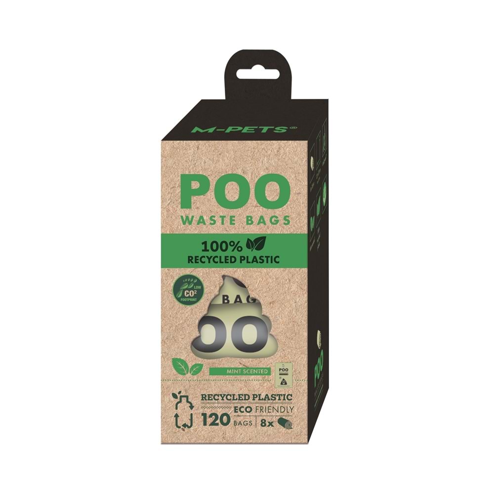 10171299 M-PETS POO 100% RECYCLED DIŞKI POŞETİ NANE KOKULU 8X15 YAPRAK