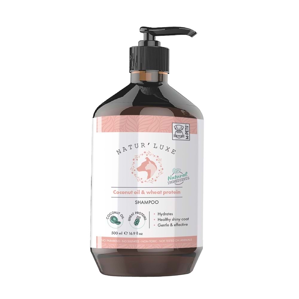 10172099 M-PETS NATURLUXE DOG SHAMPOO COCONUT OİL & WHEAT PROTEİN 500ML