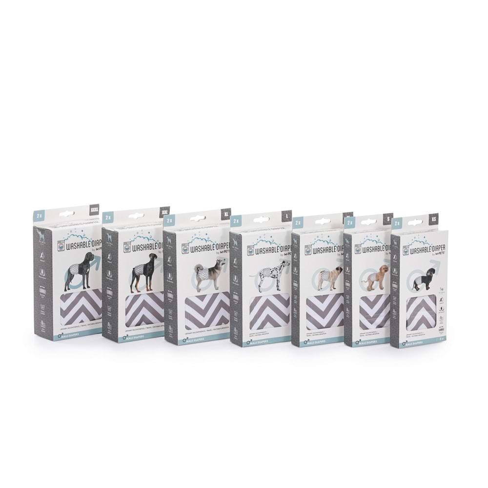 10179699 M-PETS ERKEK KÖPEKLER İÇİN YIKANABİLİR KÜLOT 2Lİ (L)