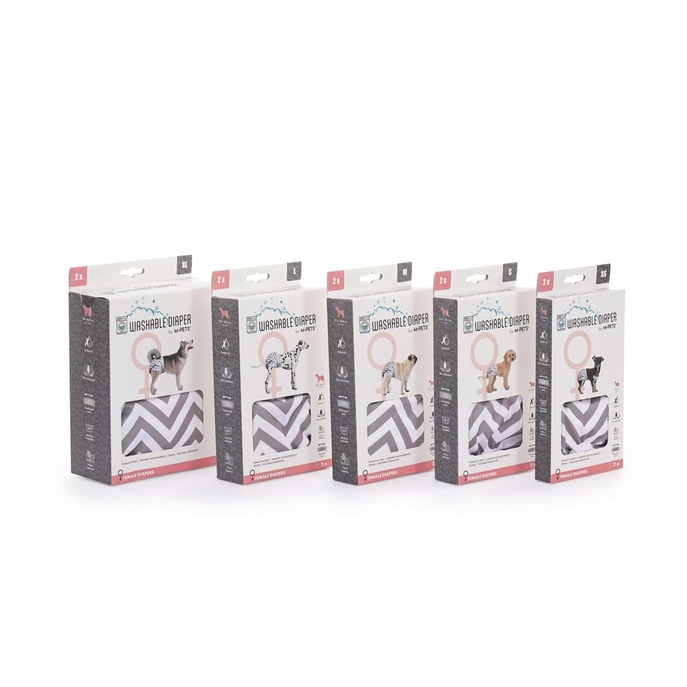 10180099 M-PETS DİŞİ KÖPEKLER İÇİN YIKANABİLİR KÜLOT 2Lİ (XS)