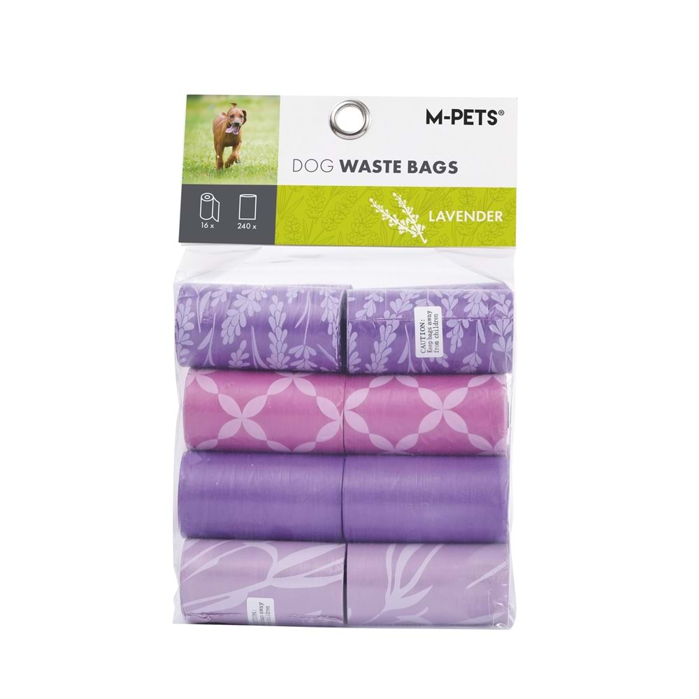 10182499 M-PETS DIŞKI POŞETİ 15 YAPRAK LAVANTA KOKULU 16LI PAKET