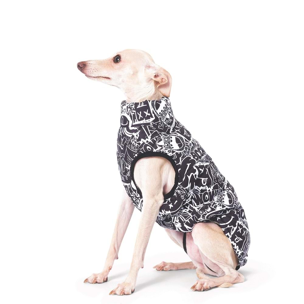 10368299 M-PETS URBANSYTLE WINTER JACKET BLACK/WHİTE (L)