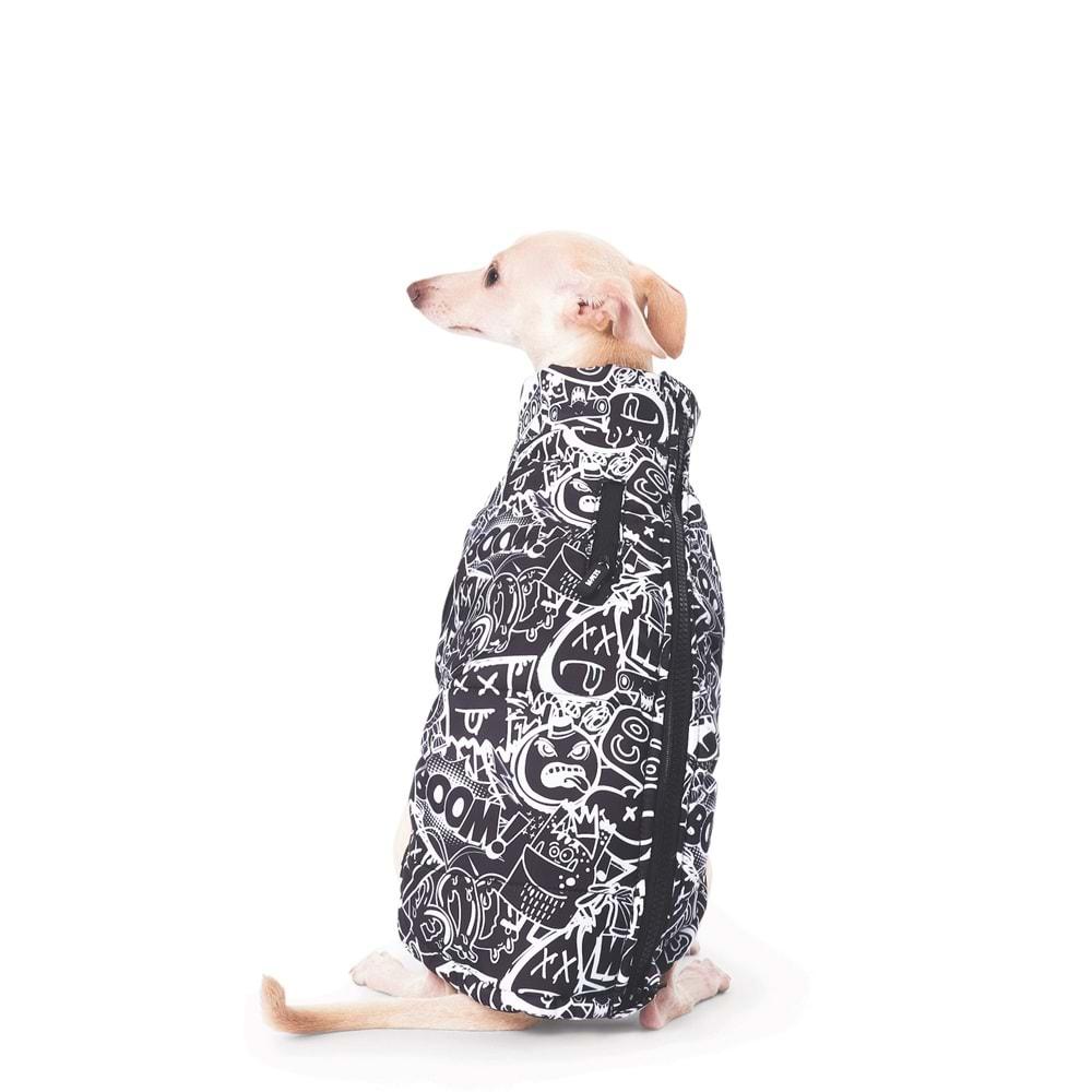 10368299 M-PETS URBANSYTLE WINTER JACKET BLACK/WHİTE (L)