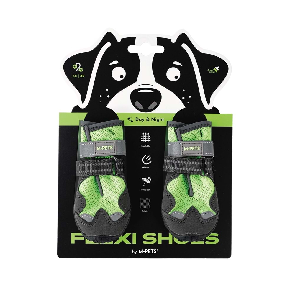 10370399 M-PETS FLEXI KÖPEKLER İÇİN AYAKKABI #2 XS GREEN EDİTİON