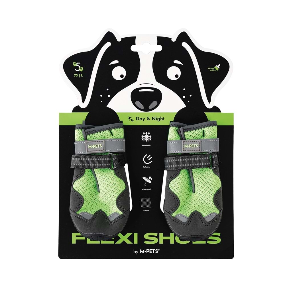10370699 M-PETS FLEXI KÖPEKLER İÇİN AYAKKABI #5 L GREEN EDİTİON