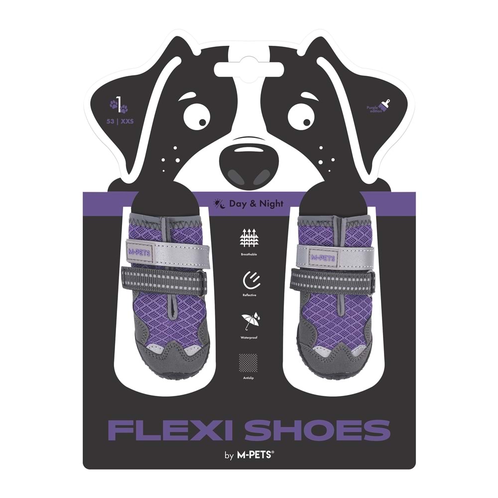 10371099 M-PETS FLEXI KÖPEKLER İÇİN AYAKKABI #1 XXS PURPLE EDİTİON