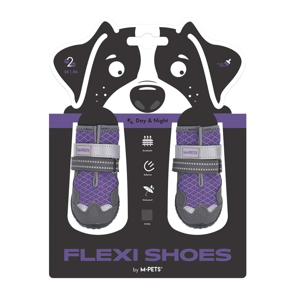 10371199 M-PETS FLEXI KÖPEKLER İÇİN AYAKKABI #2 XS PURPLE EDİTİON