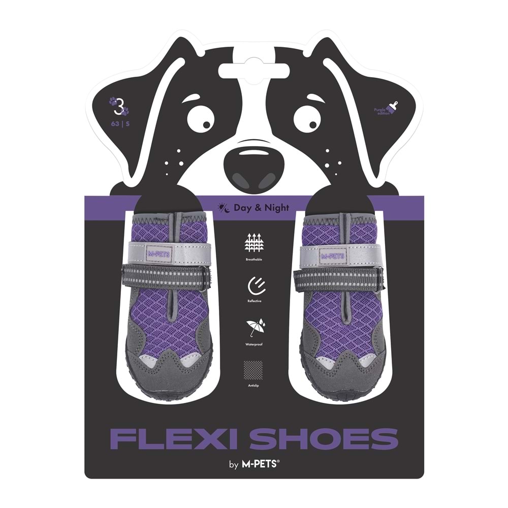 10371299 M-PETS FLEXI KÖPEKLER İÇİN AYAKKABI #3 S PURPLE EDİTİON