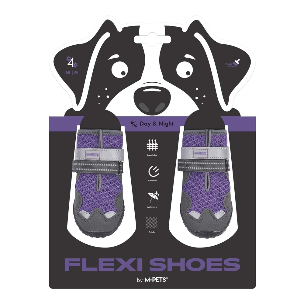 10371399 M-PETS FLEXI KÖPEKLER İÇİN AYAKKABI #4 M PURPLE EDİTİON