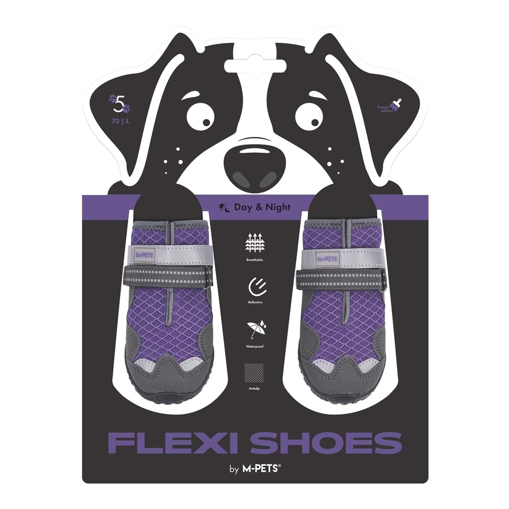 10371499 M-PETS FLEXI KÖPEKLER İÇİN AYAKKABI #5 L PURPLE EDİTİON
