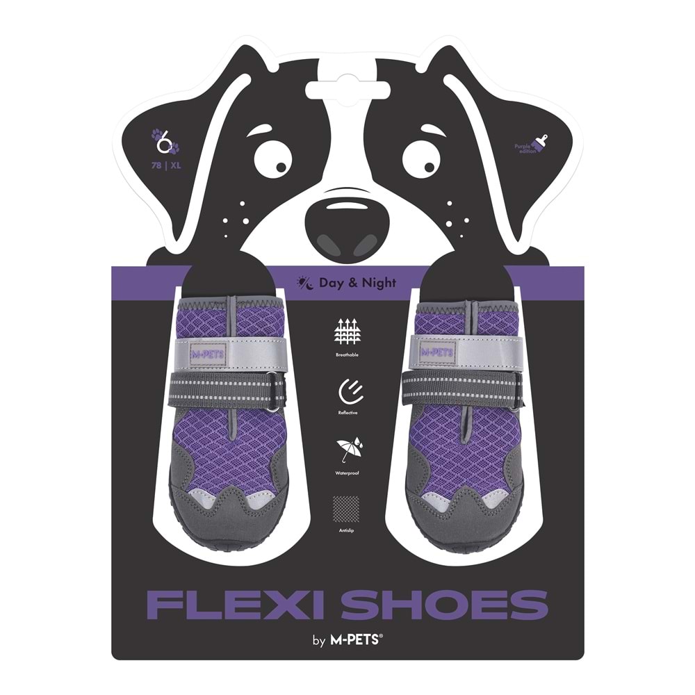 10371599 M-PETS FLEXI KÖPEKLER İÇİN AYAKKABI #6 XL PURPLE EDİTİON