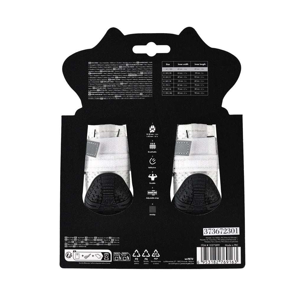 10371899 M-PETS FLEXI KÖPEKLER İÇİN AYAKKABI #1 XXS WHİTE EDİTİON