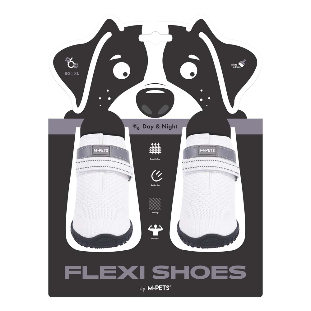 10372399 M-PETS FLEXI KÖPEKLER İÇİN AYAKKABI #6 XL WHİTE EDİTİON
