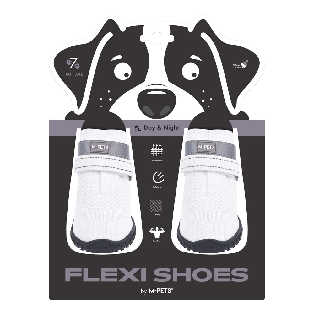 10372499 M-PETS FLEXI KÖPEKLER İÇİN AYAKKABI #7 XXL WHİTE EDİTİON