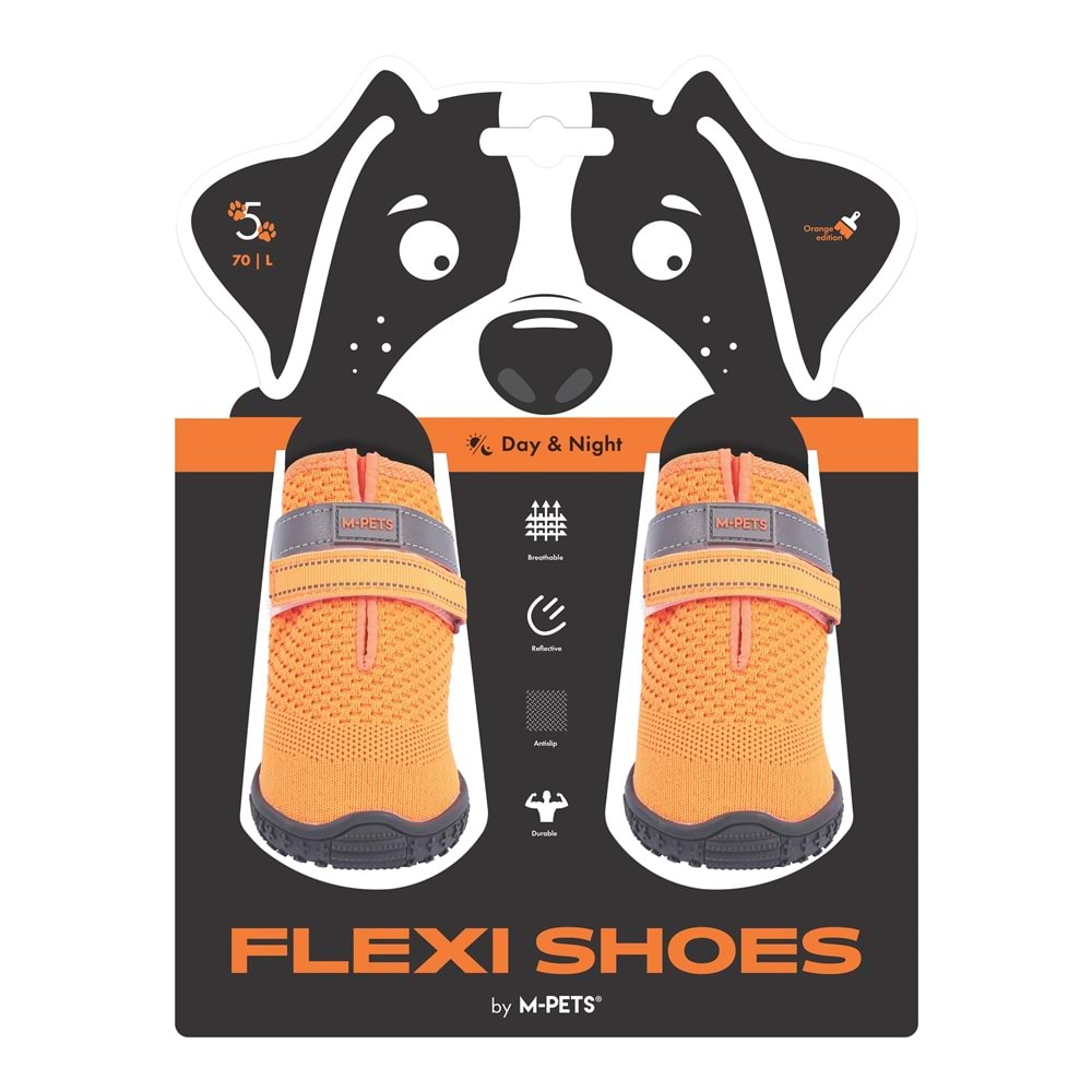 10372999 M-PETS FLEXI KÖPEKLER İÇİN AYAKKABI #5 L ORANGE EDİTİON