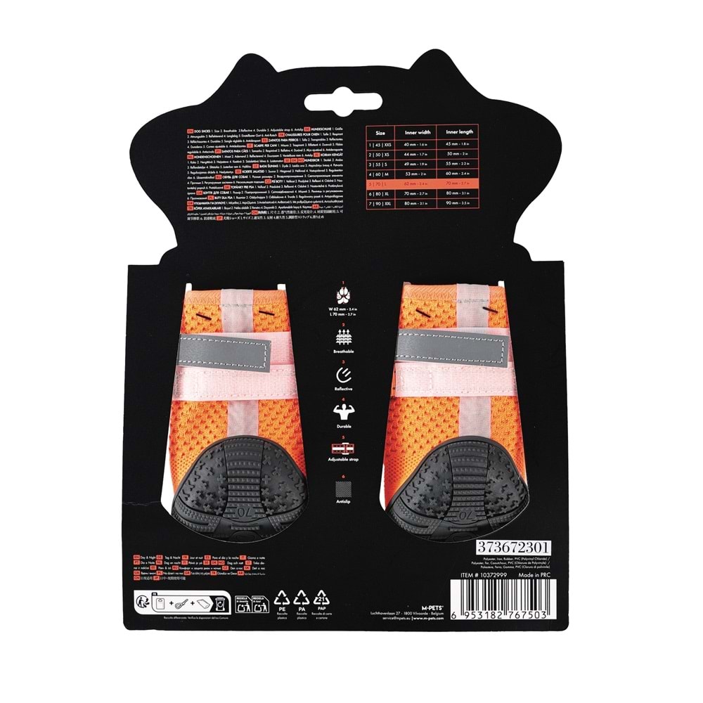 10372999 M-PETS FLEXI KÖPEKLER İÇİN AYAKKABI #5 L ORANGE EDİTİON