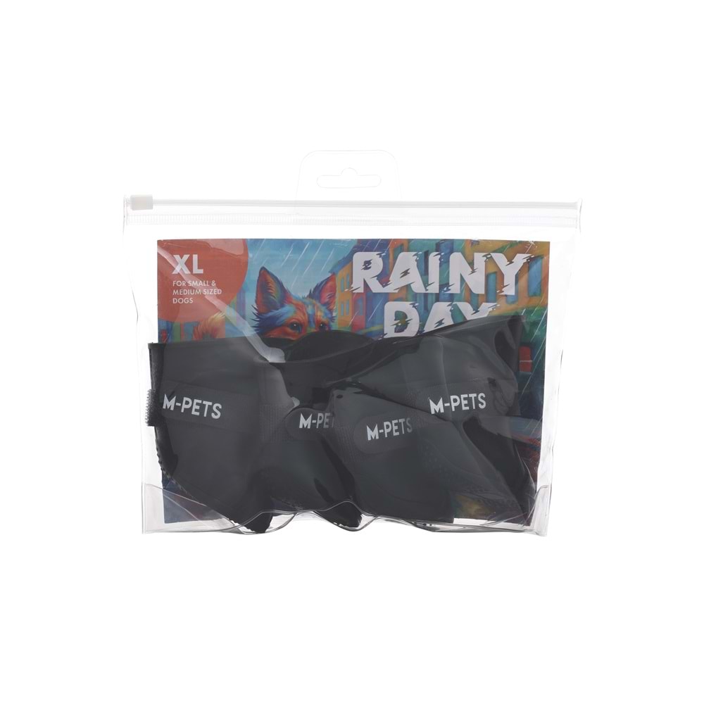 10373808 M-PETS RAINY DAY KÖPEKLER İÇİN AYAKKABI (XL) BLACK
