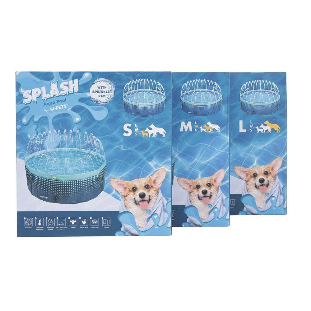 10375217 M-PETS SPLASH FİSKİYELİ YUVARLAK KÖPEKLER İÇİN OYUN HAVUZU (S)