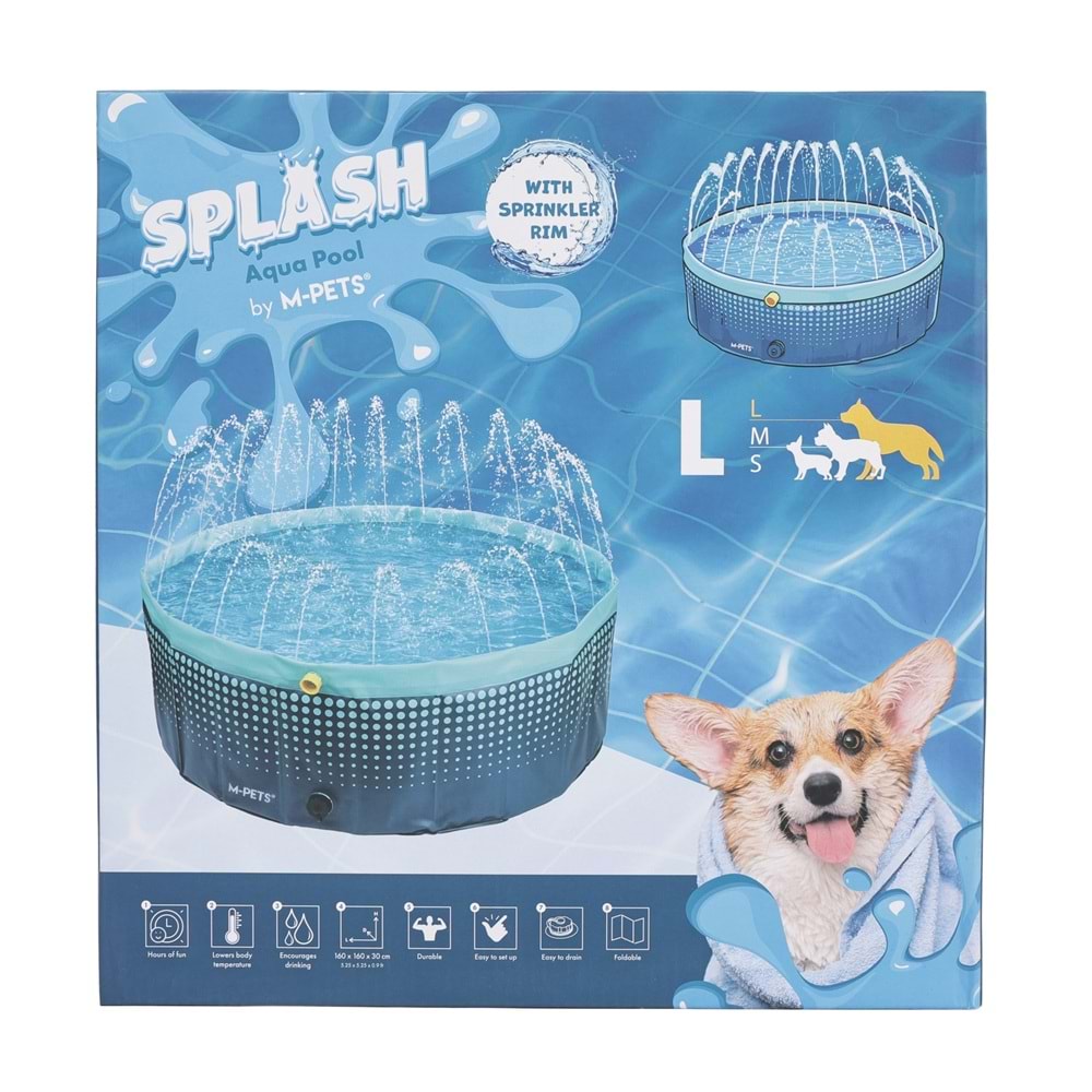 10375417 M-PETS SPLASH FİSKİYELİ YUVARLAK KÖPEKLER İÇİN OYUN HAVUZU (L)