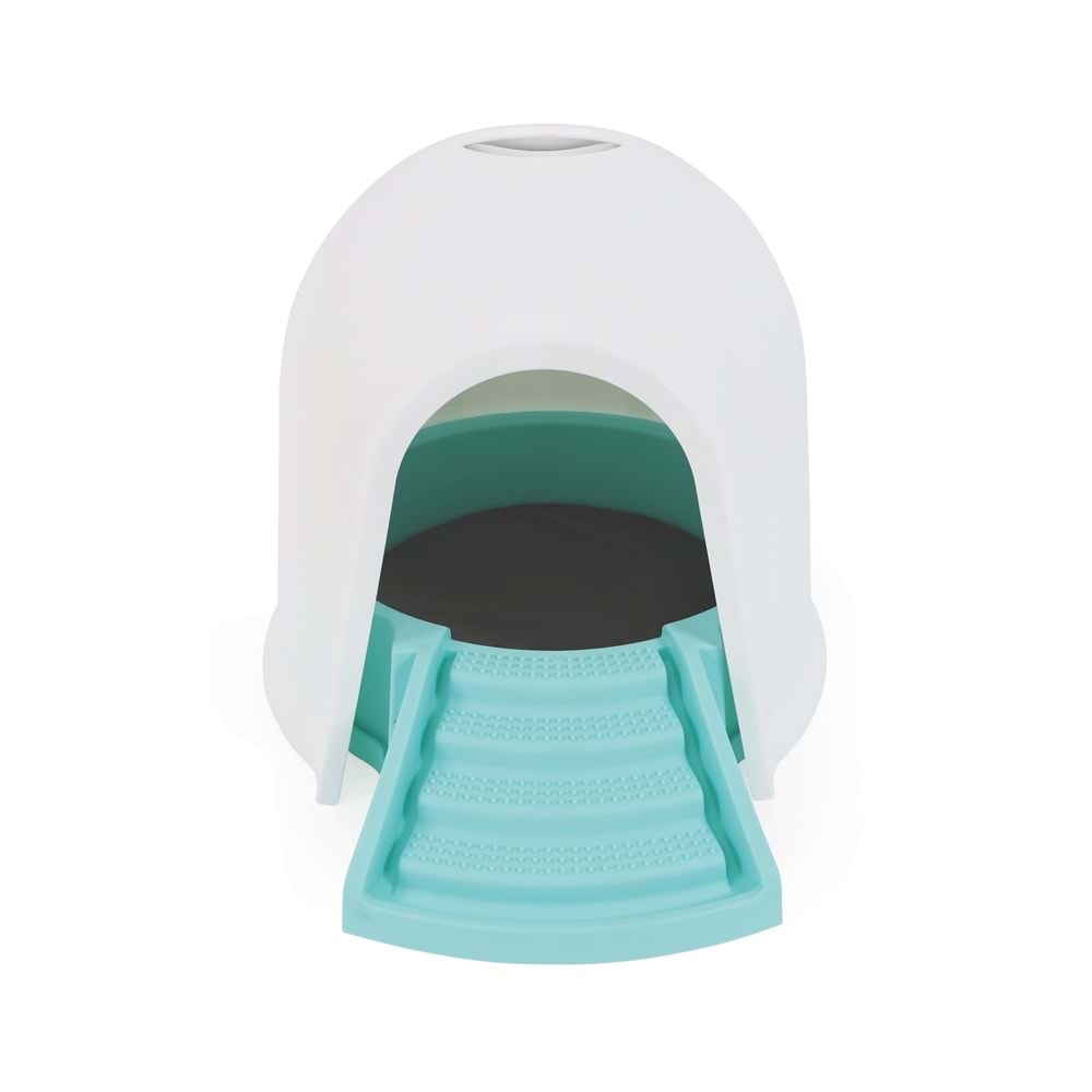 10428917 M-PETS IGLOO 2IN1 KEDİ TUVALETİ/KEDİ EVİ WHİTE/BLUE