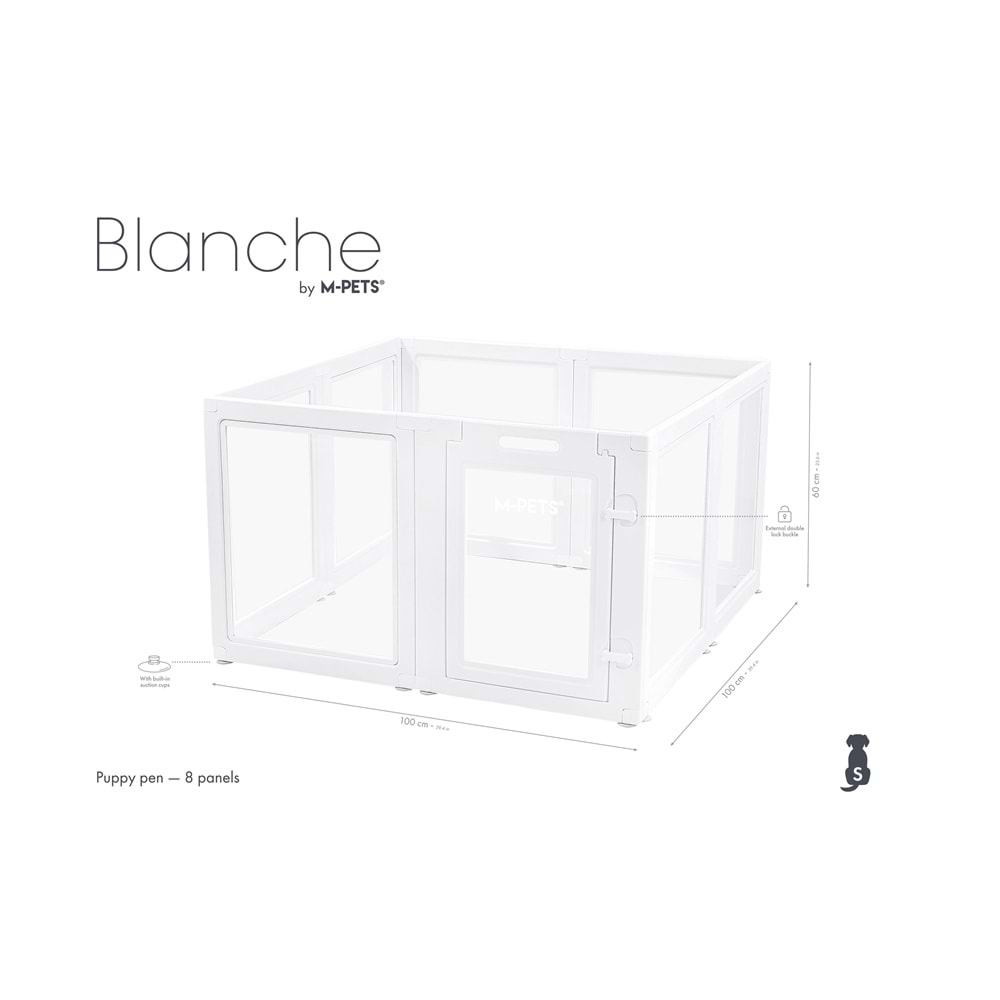 10442801 M-PETS BLANCHE OYUN ÇİTİ 8 PANEL (S) WHİTE