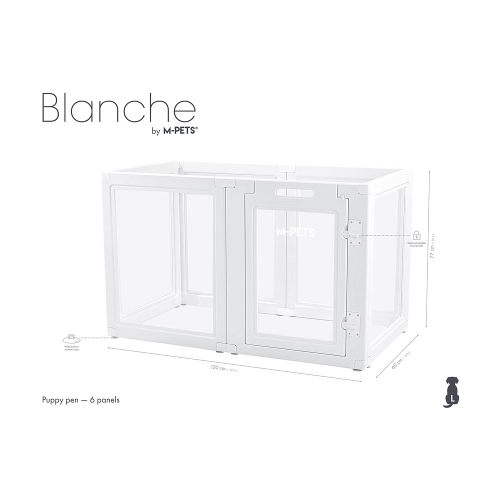 10442901 M-PETS BLANCHE OYUN ÇİTİ 6 PANEL (L) WHİTE