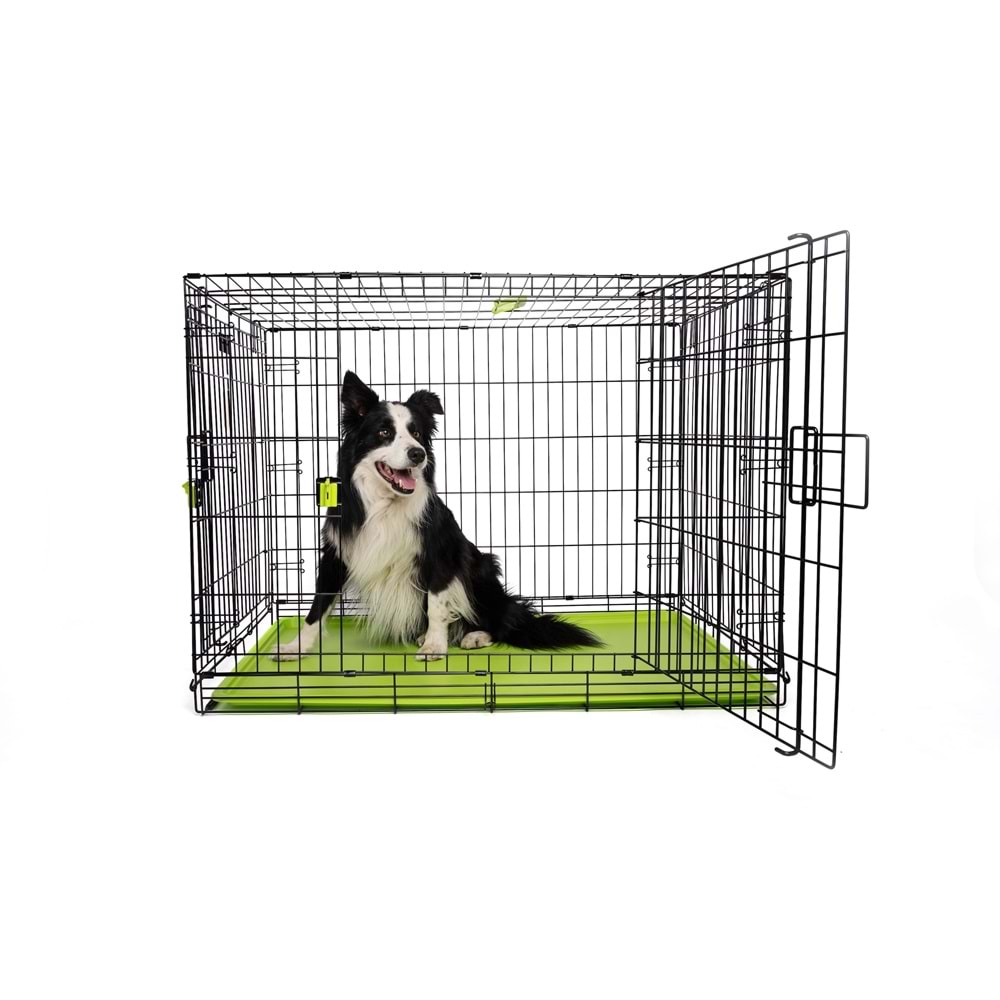 10451303 M-PETS VOYAGER KÖPEK KAFESİ 2 KAPILI (L) YEŞİL 91X58X63CM