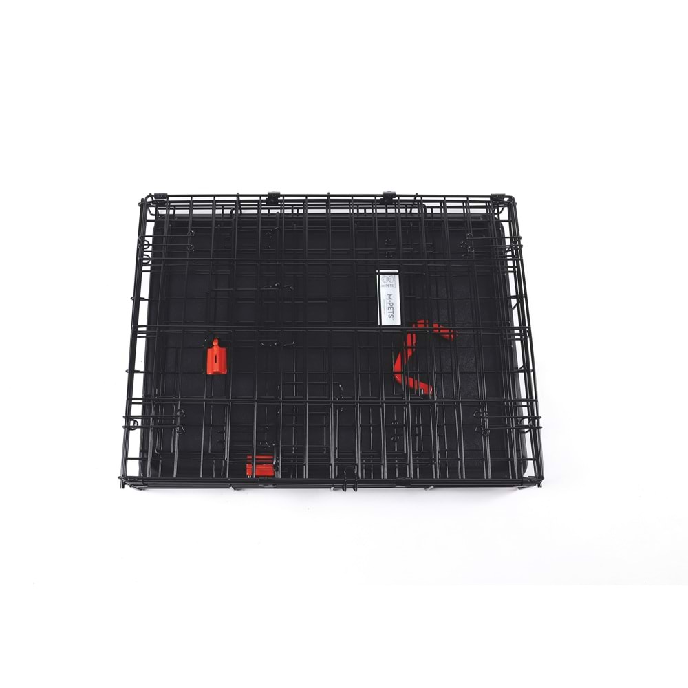 10451808 M-PETS VOYAGER TEKERLEKLİ KÖPEK KAFESİ 2 KAPILI (L) SİYAH 91X58X63CM