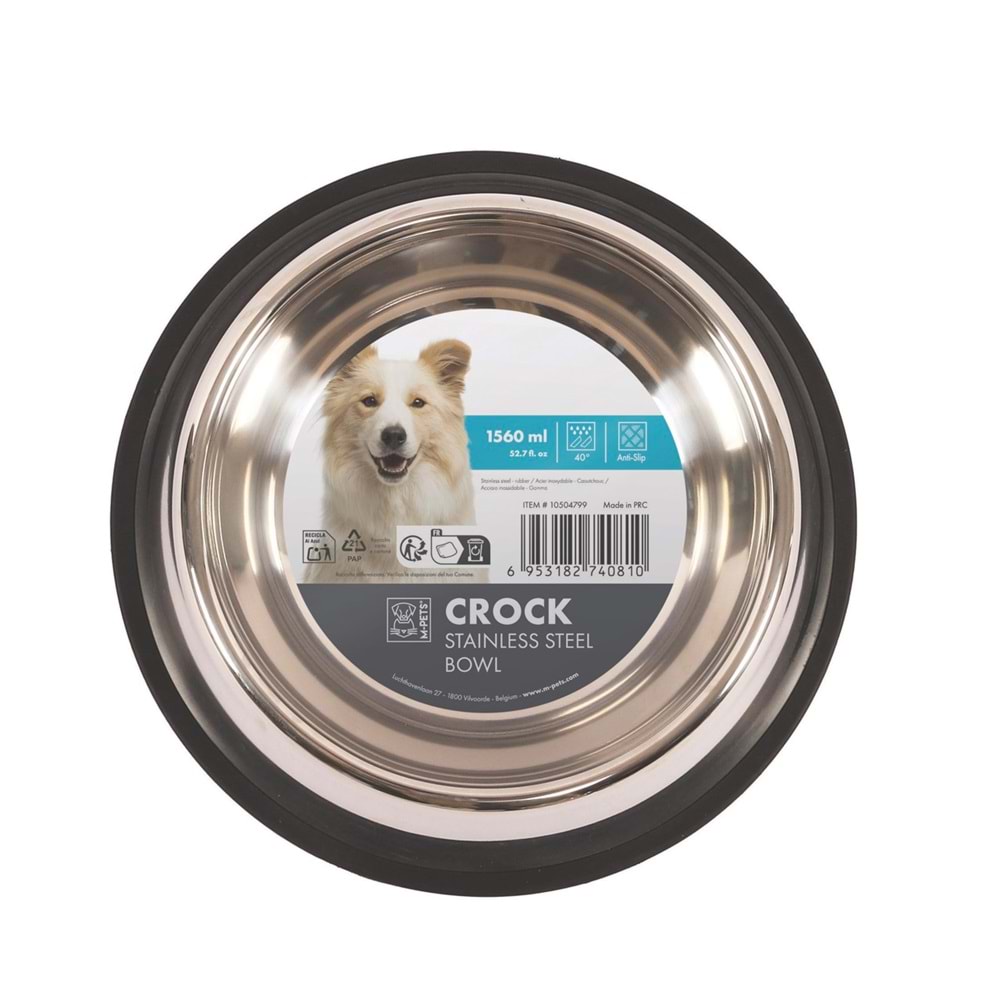 10504799 M-PETS CROCK PASLANMAZ ÇELİK MAMA KABI (XL)