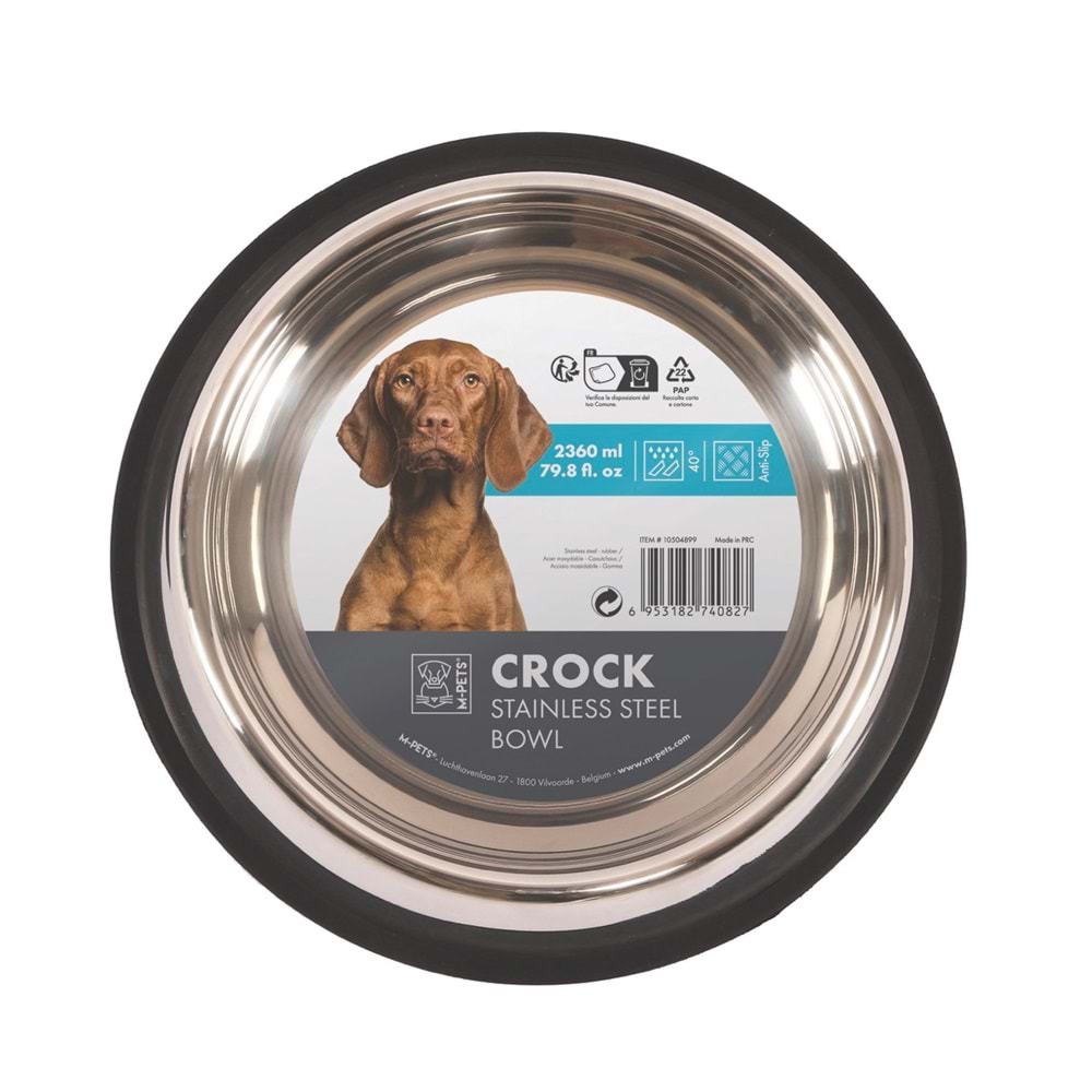 10504899 M-PETS CROCK PASLANMAZ ÇELİK MAMA KABI (XXL)