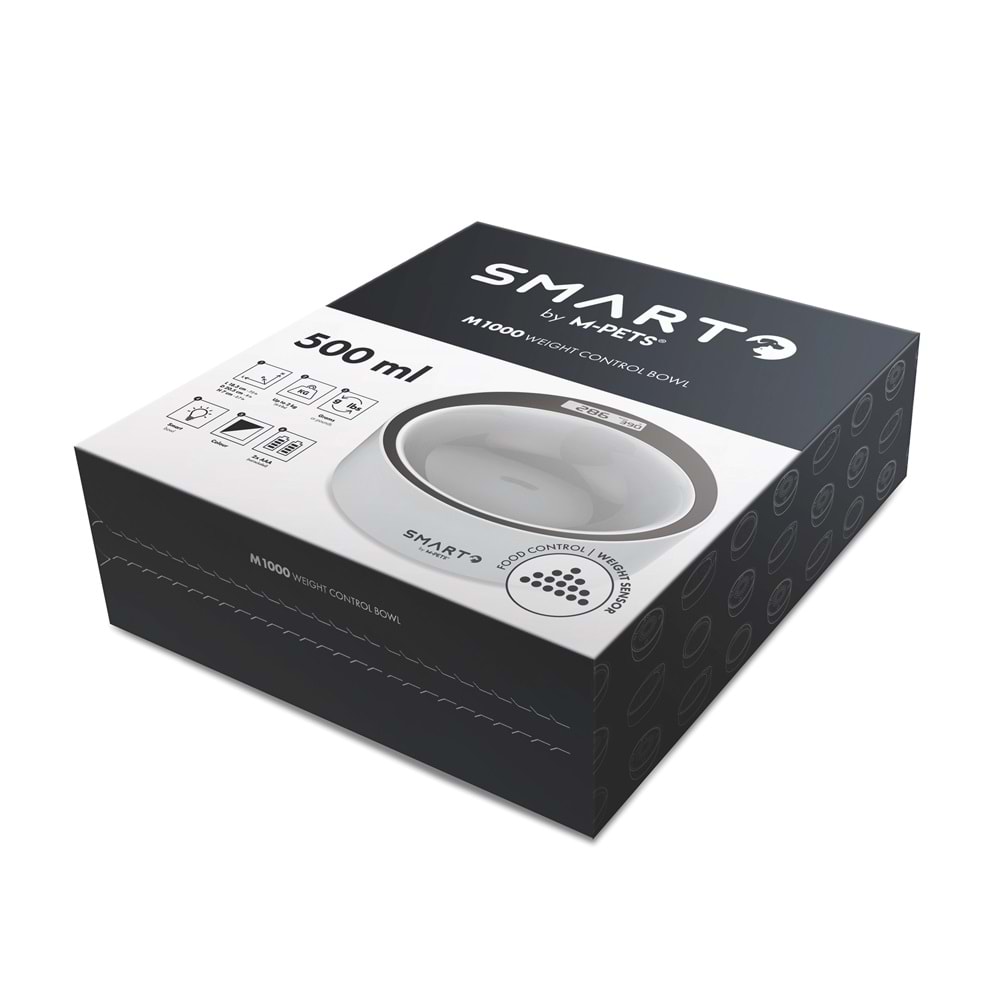 10540499 M-PETS SMARTO M1000 DİGİTAL TARTILI MAMA KABI 500ML