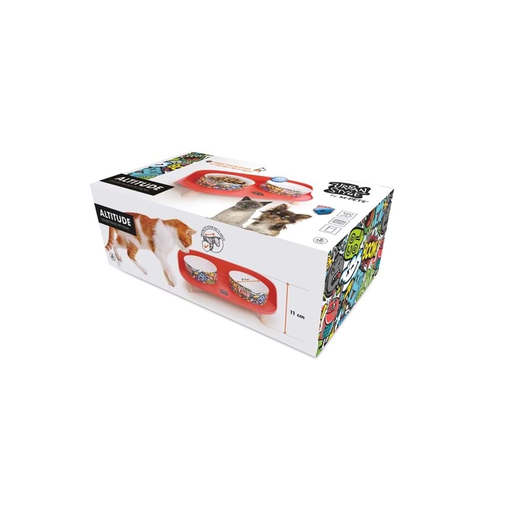 10554099 M-PETS ALTITUDE URBAN STYLE 2Lİ MAMA KABI STANDI RED&MULTİCOLOR