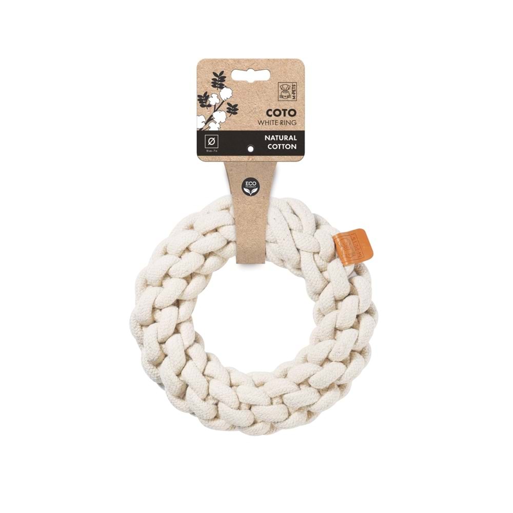 10648001 M-PETS COTO WHITE RING 18CM ÖRGÜ HALKA OYUNCAK
