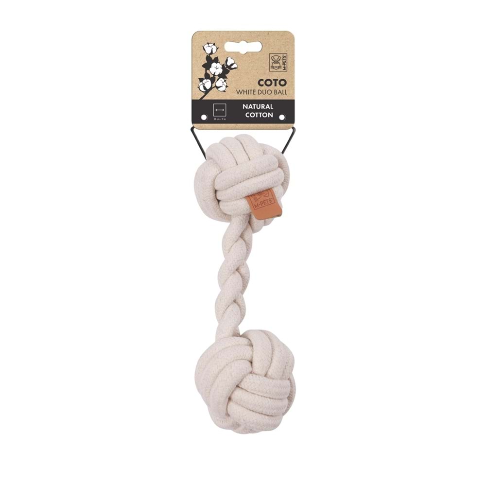 10653001 M-PETS COTO WHİTE DUO BALL 28CM ÖRGÜ OYUNCAK