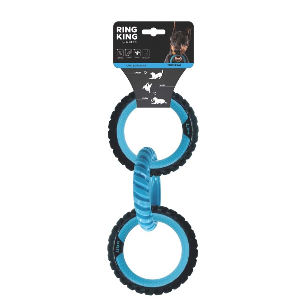 10660099 M-PETS RING KING KÖPEK OYUNCAĞI TRİPLE BLUE/BLACK