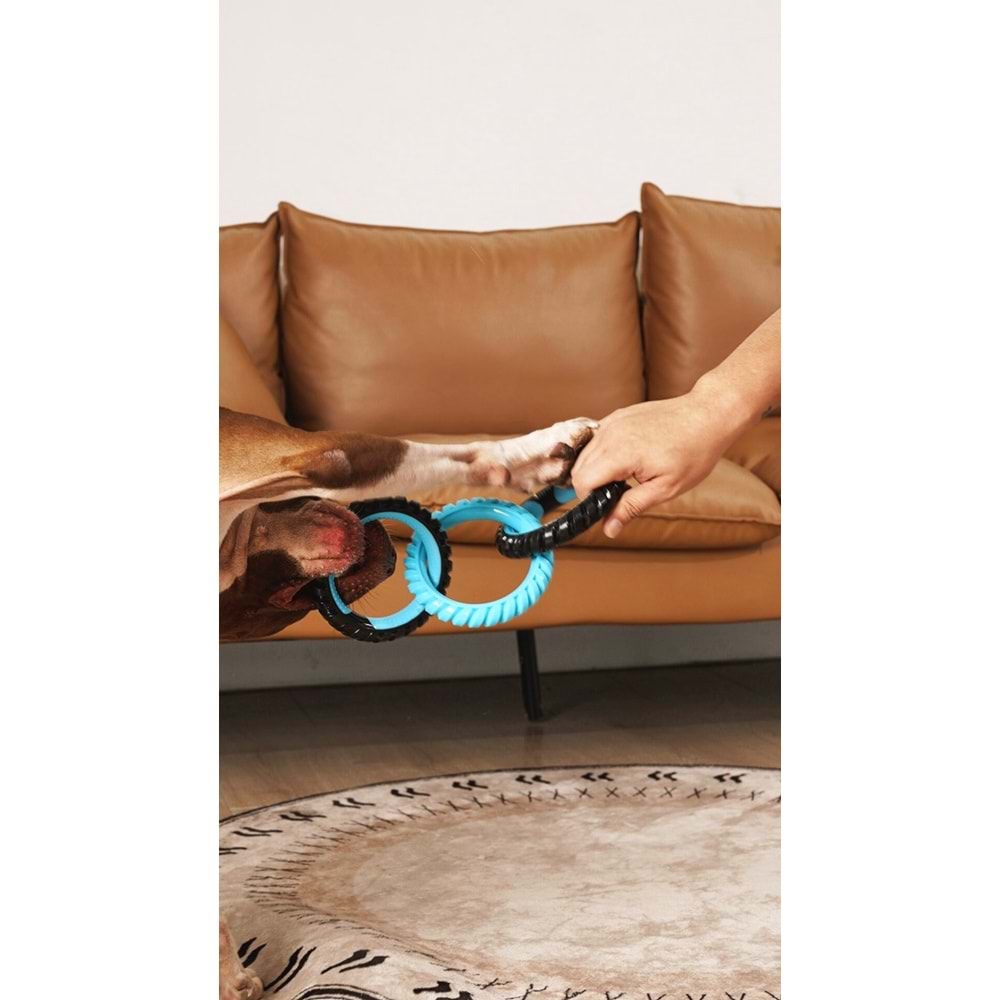 10660099 M-PETS RING KING KÖPEK OYUNCAĞI TRİPLE BLUE/BLACK