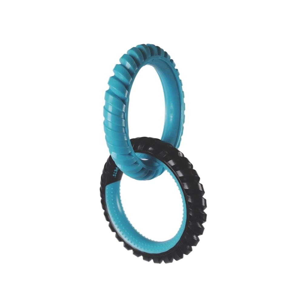 10660299 M-PETS RING KING KÖPEK OYUNCAĞI DOUBLE BLUE/BLACK