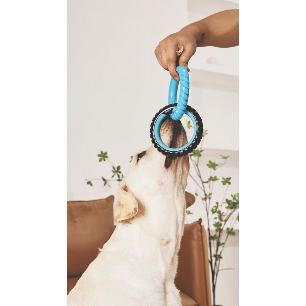 10660299 M-PETS RING KING KÖPEK OYUNCAĞI DOUBLE BLUE/BLACK