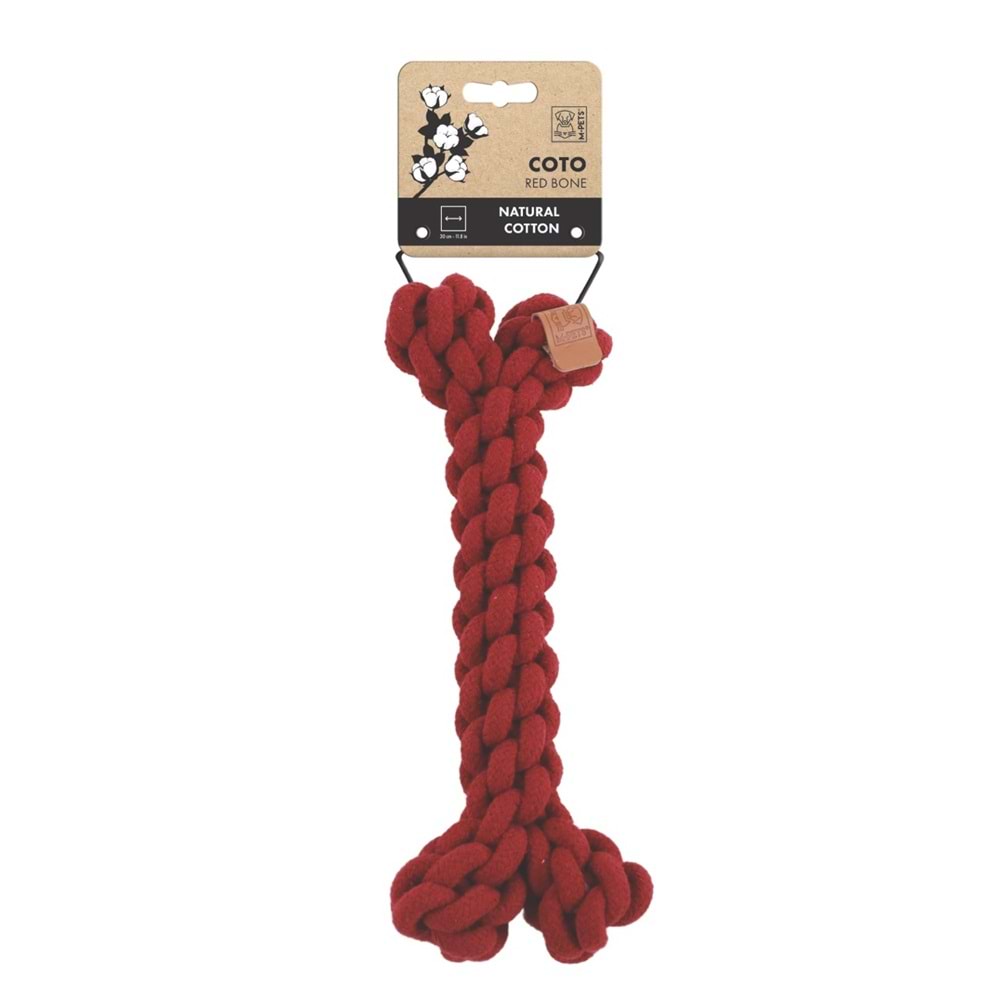 10663205 M-PETS COTO RED BONE 30CM ÖRGÜ KEMİK OYUNCAK