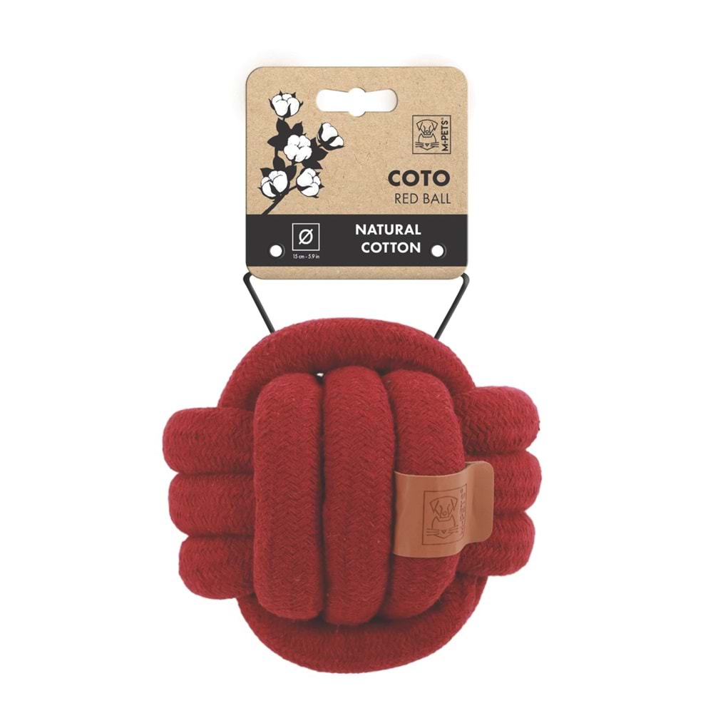 10663405 M-PETS COTO RED BALL 15CM ÖRGÜ TOP OYUNCAK